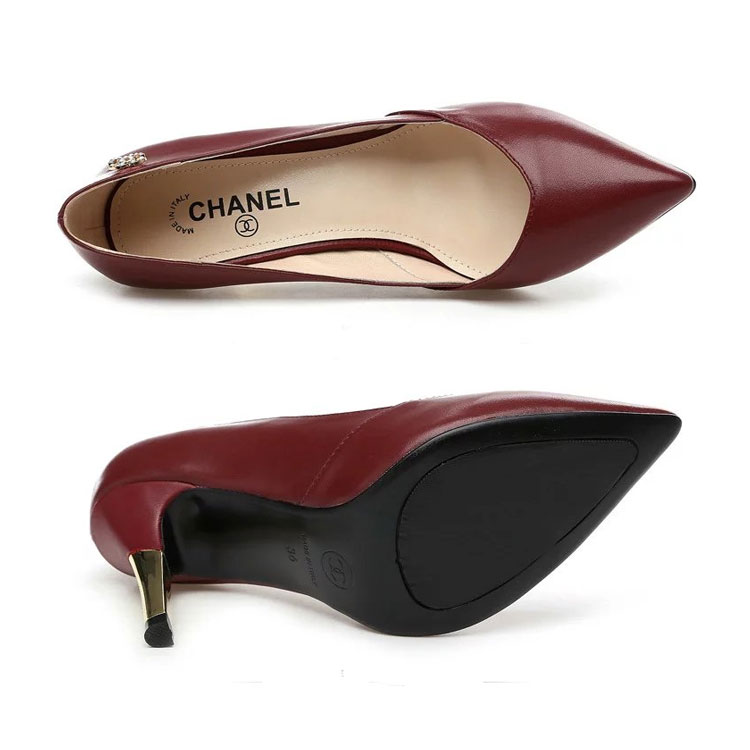 2018 chanle women shoes in Calfskin leather Heel 9cm