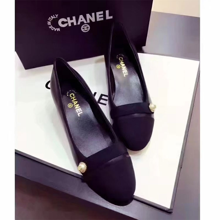 2018 chanle women shoes in Lambskin Heel 4cm