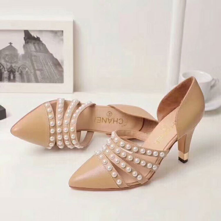 2018 chanle women shoes in Lambskin heel 9cm