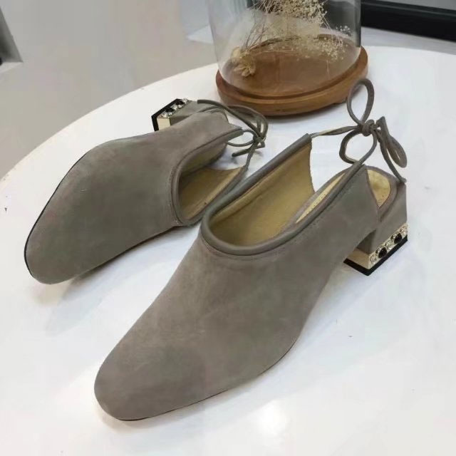 2018 chanle women shoes in Nubuck leather Heel 5cm