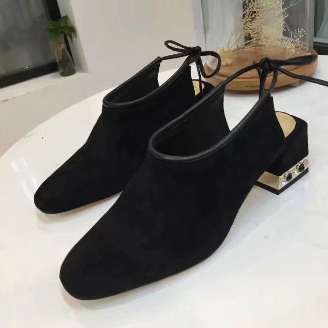 2018 chanle women shoes in Nubuck leather Heel 5cm