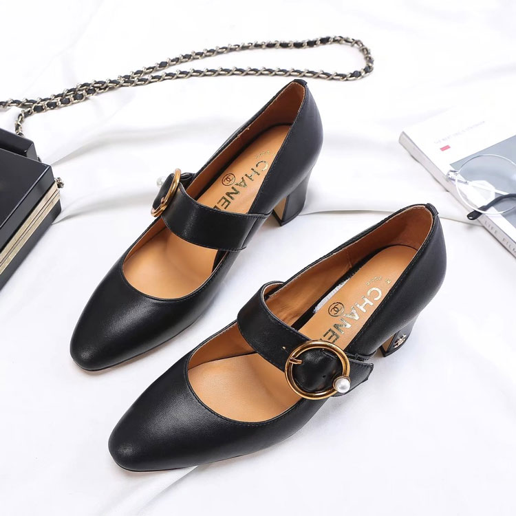 2018 chanle women shoes in lambskin leather Heel 6cm