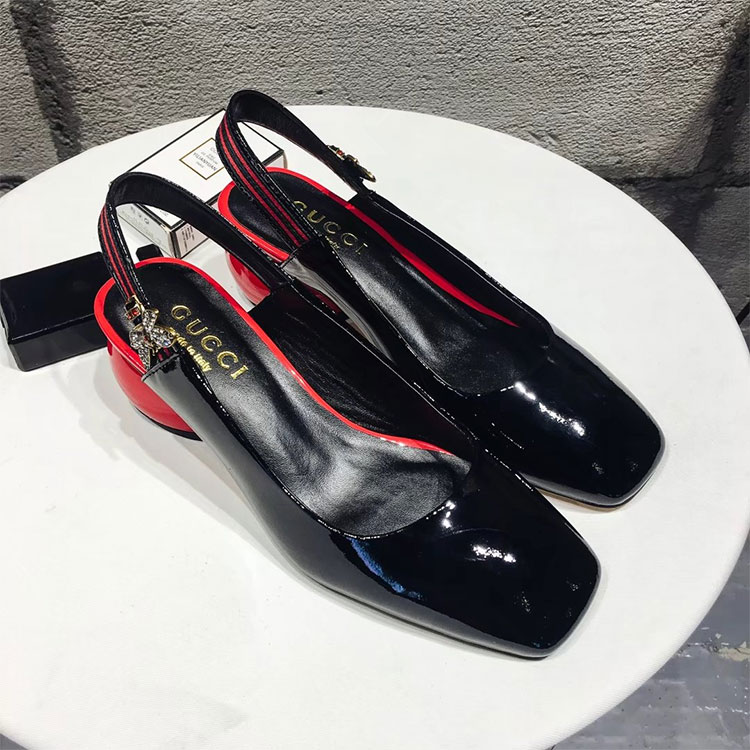 2018 gucci women Sandal in Patent leather Heel 5cm