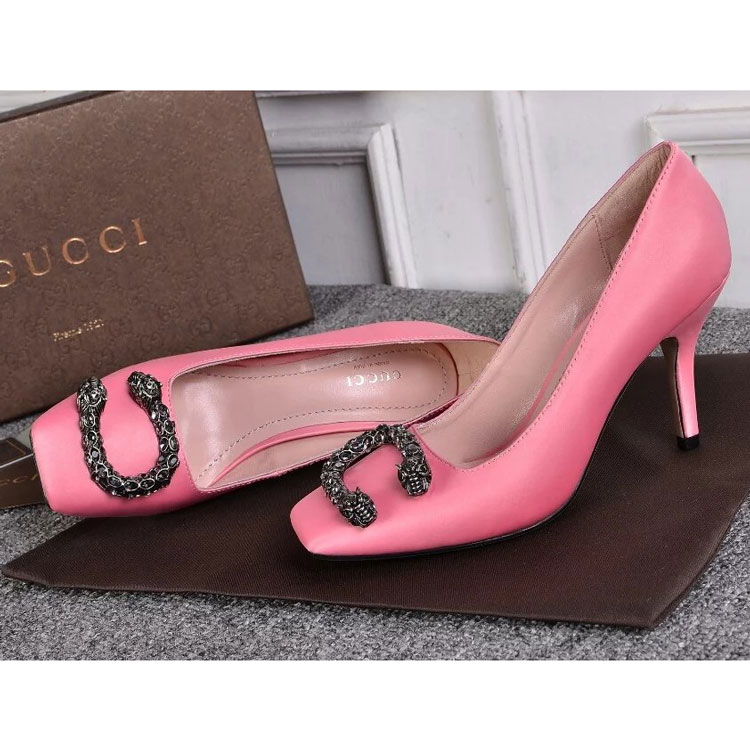 2018 gucci women high-heeled shoes 8.5cm in silk