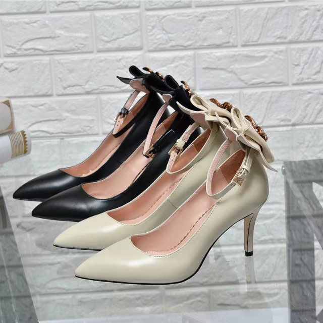 2018 gucci women shoes in Calfskin Heel 7.5cm