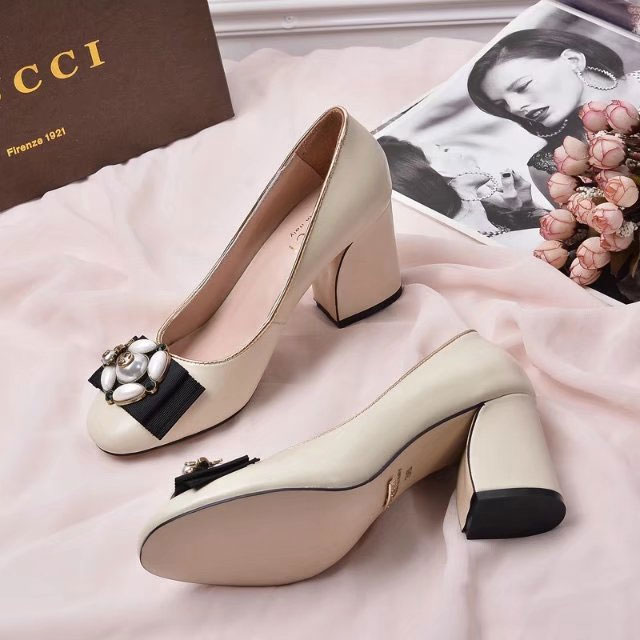 2018 gucci women shoes in Calfskin Heel 7.5cm