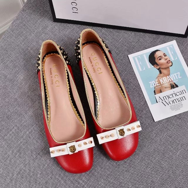 2018 gucci women shoes in Calfskin with rivet