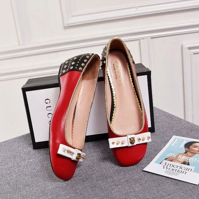 2018 gucci women shoes in Calfskin with rivet