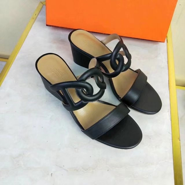 2018 hermes women Sandal in Calfskin leather