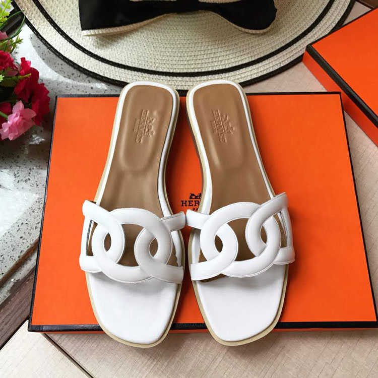 2018 hermes women Slippers in Calfskin leather