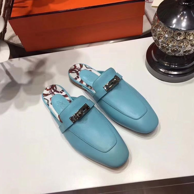 2018 hermes women Slippers in Calfskin leather