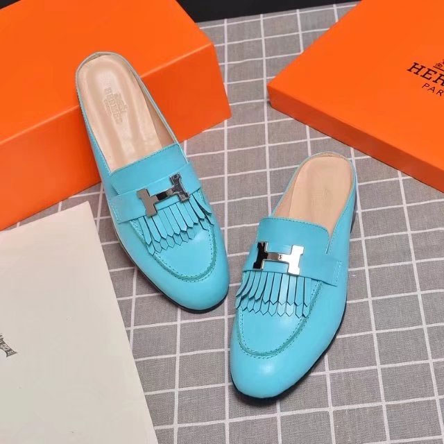 2018 hermes women Slippers in Calfskin leather