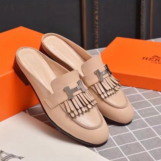 2018 hermes women Slippers in Calfskin leather