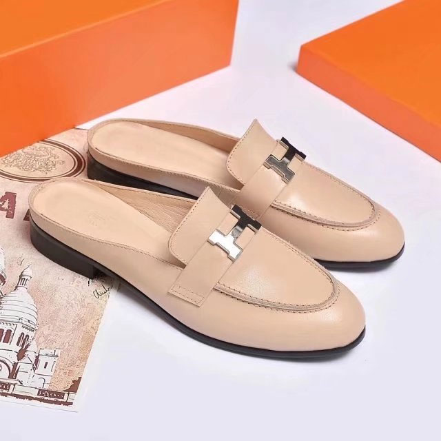 2018 hermes women Slippers in Calfskin leather