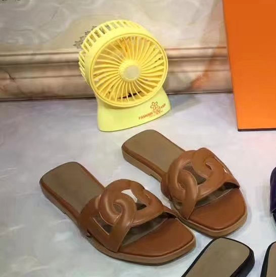 2018 hermes women Slippers in Calfskin leather