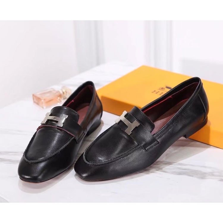 2018 hermes women shoes in Calfskin leather