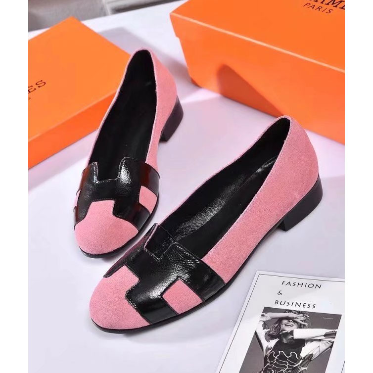 2018 hermes women shoes in leather and Nubuck