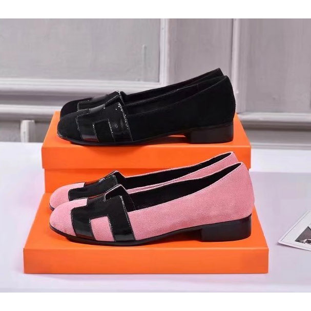 2018 hermes women shoes in leather and Nubuck