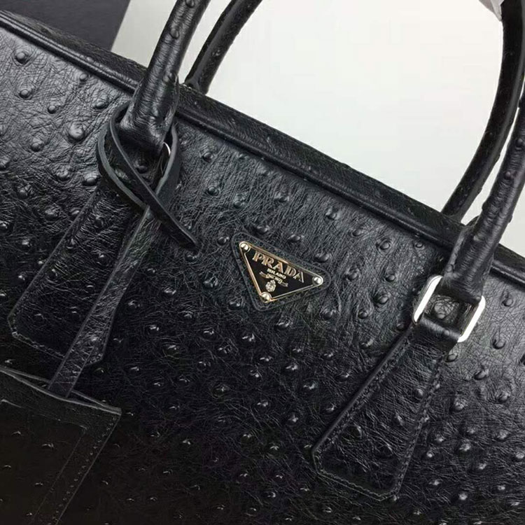 2018 prada Men leather briefcase