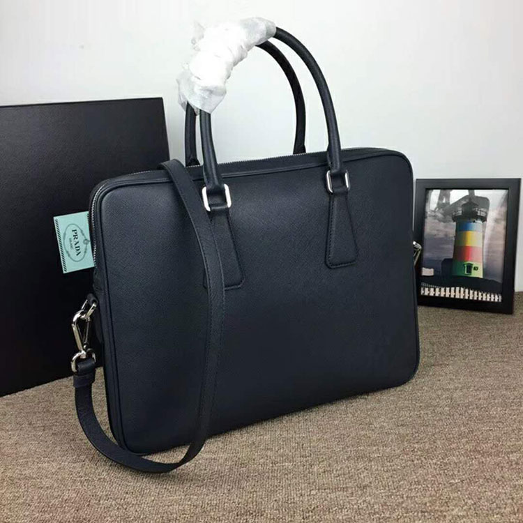 2018 prada Men saffiano leather work bag