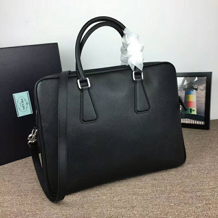 2018 prada Men saffiano leather work bag