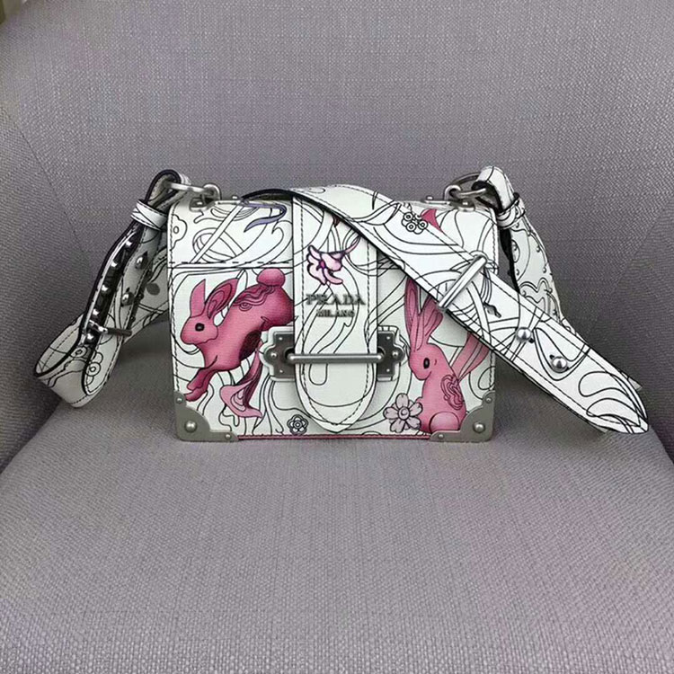 2018 prada cahier printed leather bag