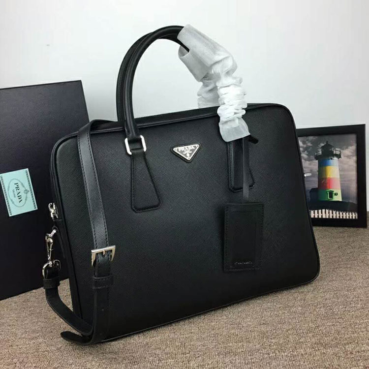 2018 prada leather briefcase