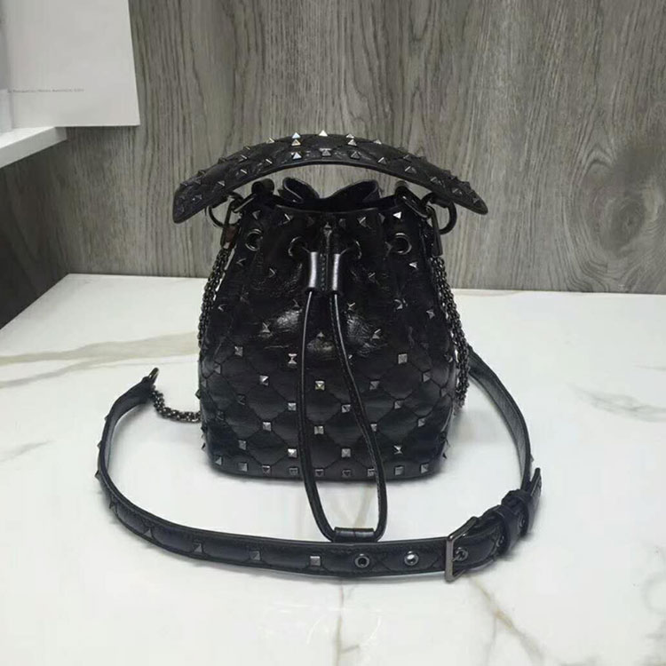 2018 valentino Rockstud Spike Small Bucket Bag