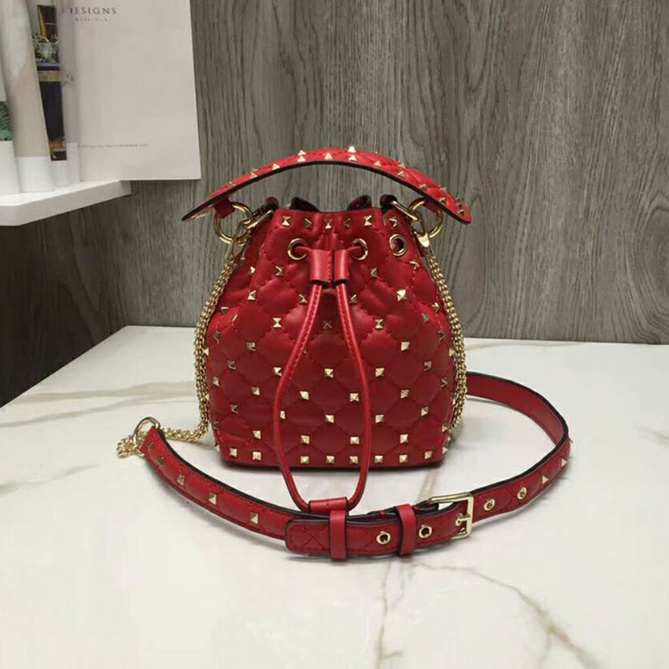 2018 valentino Rockstud Spike Small Bucket Bag