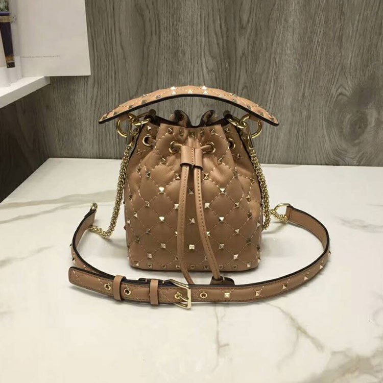 2018 valentino Rockstud Spike Small Bucket Bag