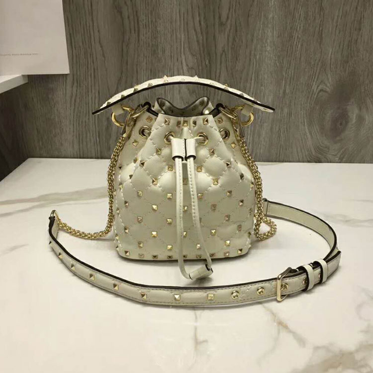 2018 valentino Rockstud Spike Small Bucket Bag