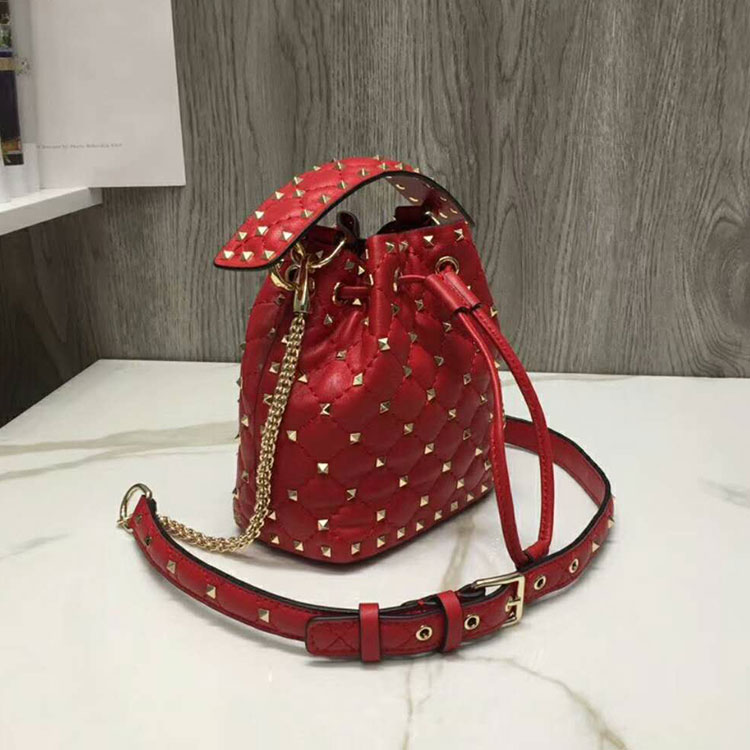 2018 valentino Rockstud Spike Small Bucket Bag