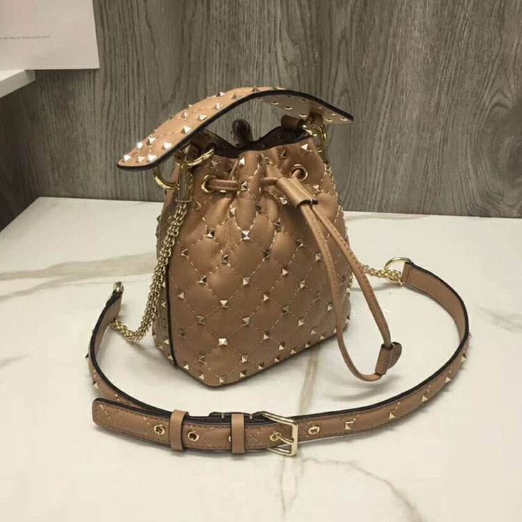 2018 valentino Rockstud Spike Small Bucket Bag