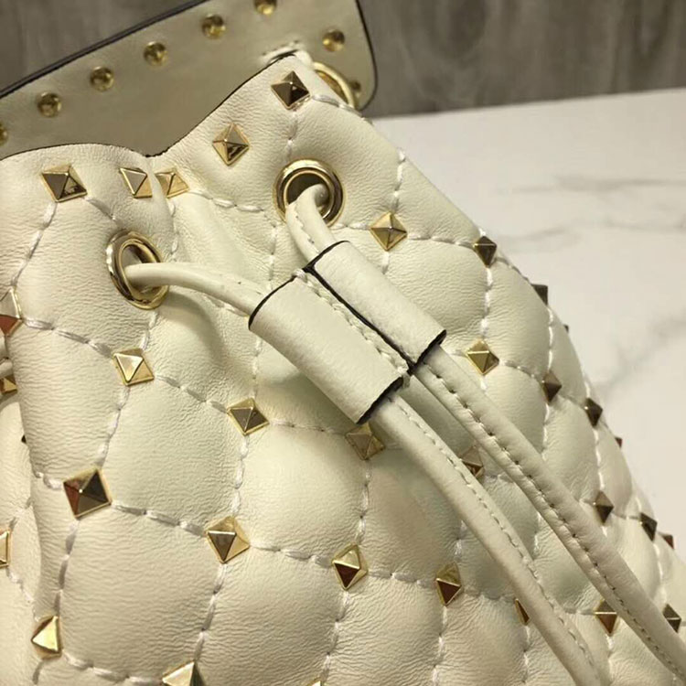 2018 valentino Rockstud Spike Small Bucket Bag