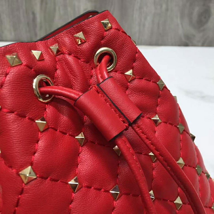 2018 valentino Rockstud Spike Small Bucket Bag