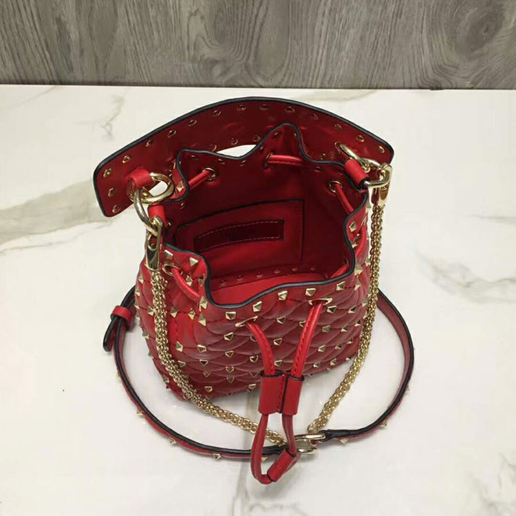 2018 valentino Rockstud Spike Small Bucket Bag