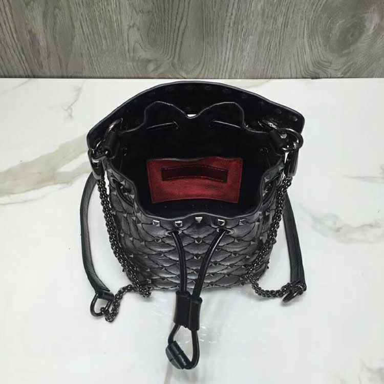 2018 valentino Rockstud Spike Small Bucket Bag