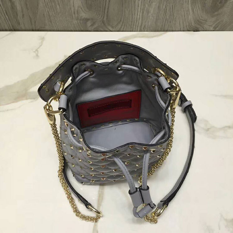 2018 valentino Rockstud Spike Small Bucket Bag