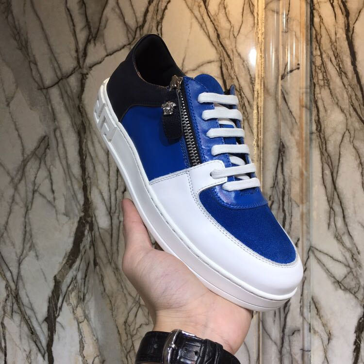 2018 versace men Sneakers shoes in Calfskin leather inside Lambskin leather