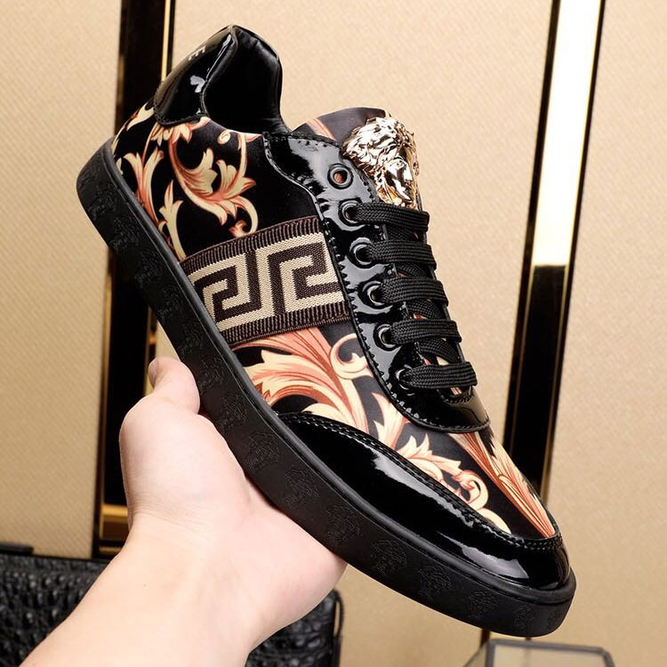 2018 versace men Sneakers shoes in Calfskin leather inside Lambskin leather