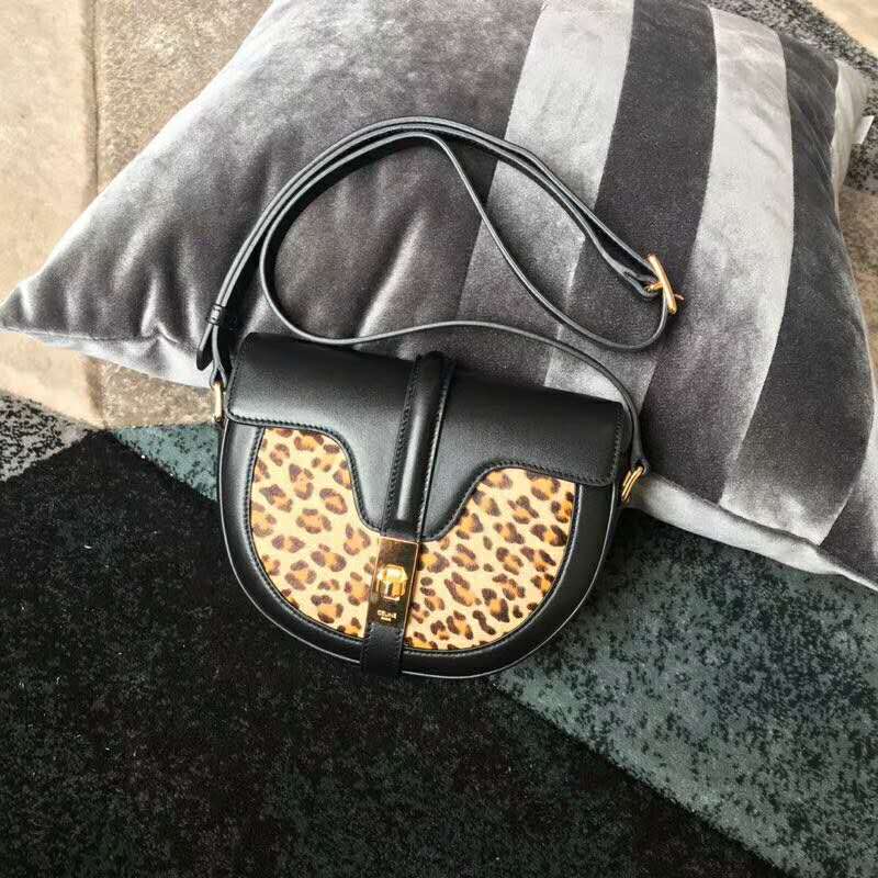 2019 Celine SMALL BESACE 16 BAG IN PONY CALFSKIN WITH LEOPARD PRINT