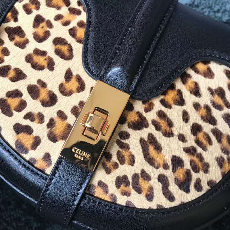 2019 Celine SMALL BESACE 16 BAG IN PONY CALFSKIN WITH LEOPARD PRINT