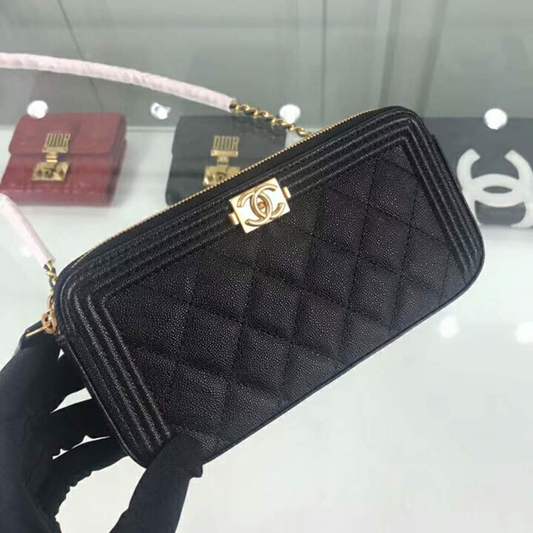 2019 Chanel LE Boy Double zipper Small bag Original Leather