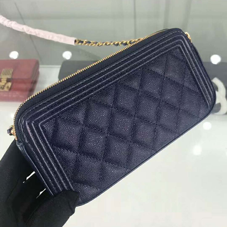 2019 Chanel LE Boy Double zipper Small bag Original Leather