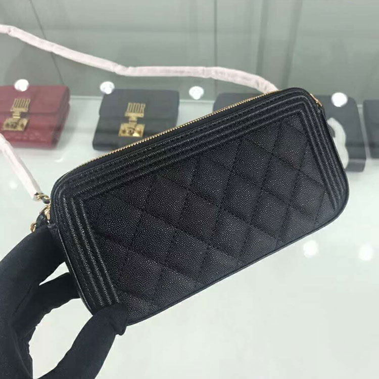 2019 Chanel LE Boy Double zipper Small bag Original Leather