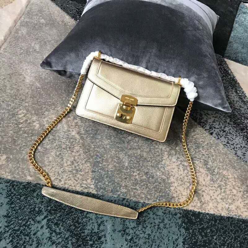 2019 MIUMIU CONFIDENTIAL MADRAS LEATHER BAG