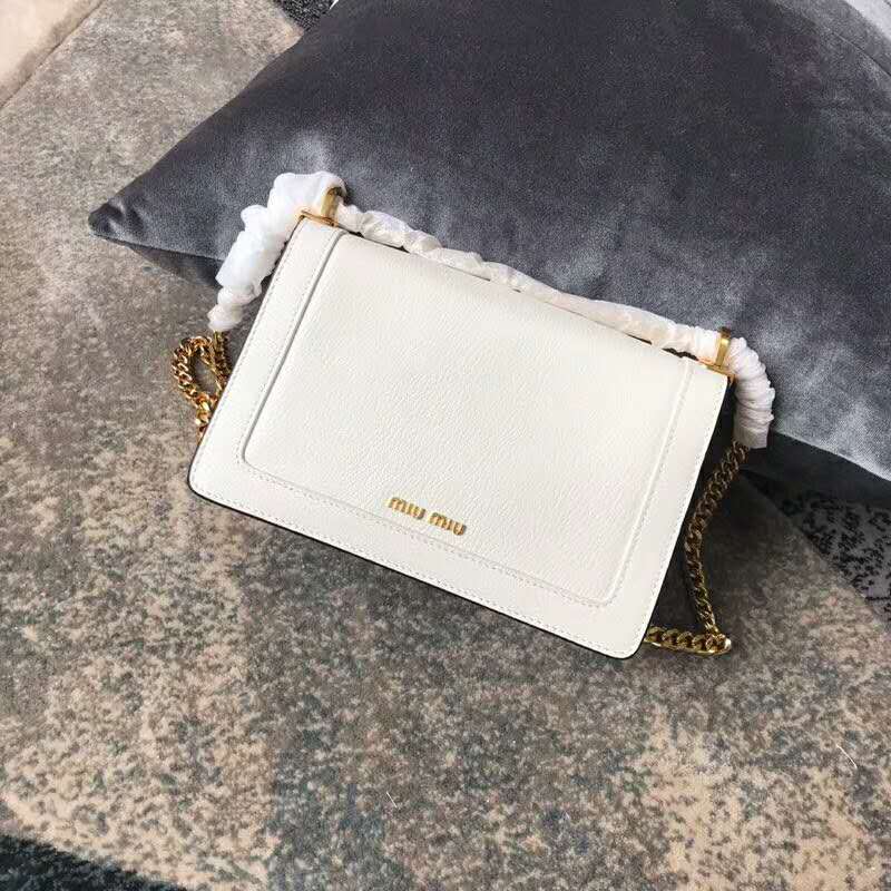 2019 MIUMIU CONFIDENTIAL MADRAS LEATHER BAG