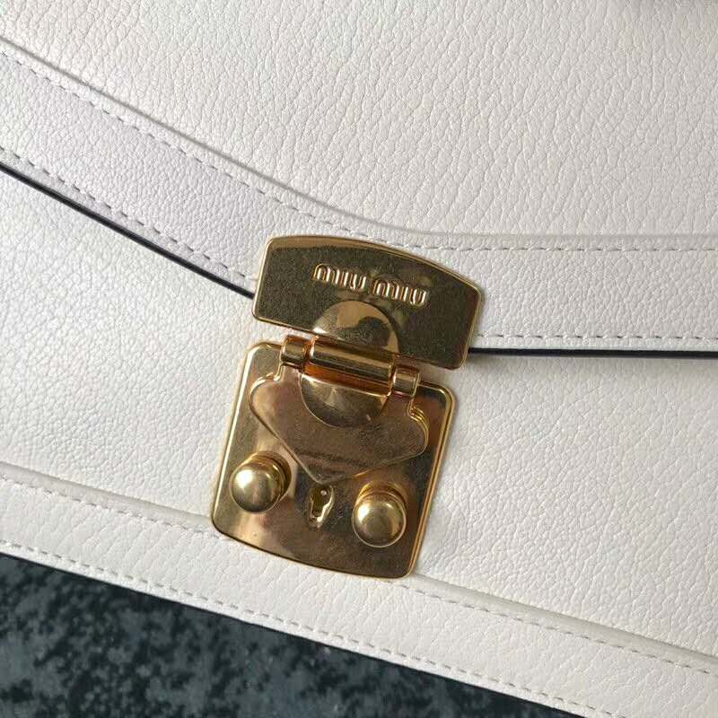 2019 MIUMIU CONFIDENTIAL MADRAS LEATHER BAG