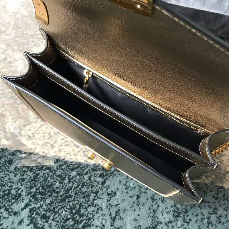 2019 MIUMIU CONFIDENTIAL MADRAS LEATHER BAG