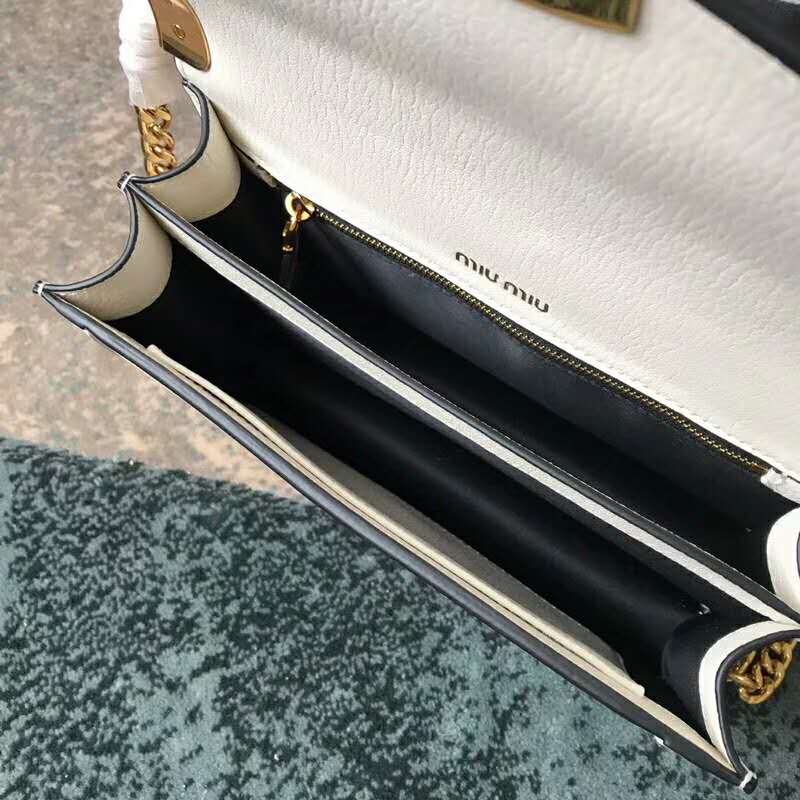 2019 MIUMIU CONFIDENTIAL MADRAS LEATHER BAG